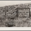 Signs on road to Virginia City, Montana