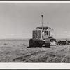 Tractor with noble blade on Sheffels' wheat farm. Cascade County, Montana