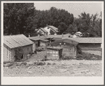 Bunkhouse, sheds and main house. Quarter Circle U Ranch, Montana