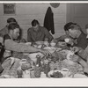 Cowhands at dinner. Quarter Circle 'U' Ranch, Montana