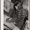 Dude girl in poker game. Quarter Circle 'U' Ranch, Montana