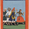 Female temple dancer with three musicians
