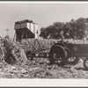 Cone-row puller type of mechanical corn picker. Robinson farm, Marshall County, Iowa