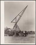 Andy Bahain, FSA (Farm Security Administration) borrower, with horses on farm near Kersey, Colorado