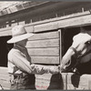 Andy Bahain, FSA (Farm Security Administration) borrower, feeds horses on his farm near Kersey, Colorado