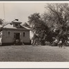 Children arrive at one room school house. Grundy County, Iowa