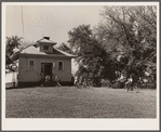 Children arrive at one room school house. Grundy County, Iowa