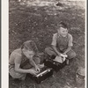 Children (pupils of one-room schoolhouse) eating lunch. Grundy County, Iowa