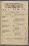 A Catalogue of the seuerall Comedies, Histories, and Tragedies contained in this Volume