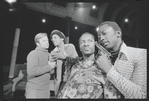 Bill Wintersole, Ray Vitte, Kirk Kirksey and Garrett Morris in the stage production What the Wine Seller Buys