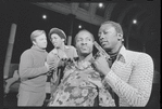 Bill Wintersole, Ray Vitte, Kirk Kirksey and Garrett Morris in the stage production What the Wine Seller Buys