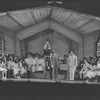 Cleavon Little [center] and unidentified others in the stage production Purlie