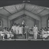 Cleavon Little [center] and unidentified others in the stage production Purlie