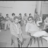 Melvin Van Peebles, Gilbert Moses [center] and ensemble in rehearsal for the stage production Ain't Supposed to Die a Natural Death