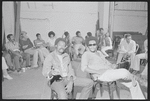 Melvin Van Peebles, Gilbert Moses [center] and ensemble in rehearsal for the stage production Ain't Supposed to Die a Natural Death