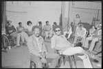 Melvin Van Peebles, Gilbert Moses [center] and ensemble in rehearsal for the stage production Ain't Supposed to Die a Natural Death
