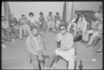Melvin Van Peebles, Gilbert Moses [center] and ensemble in rehearsal for the stage production Ain't Supposed to Die a Natural Death