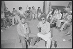 Melvin Van Peebles, Gilbert Moses [center] and ensemble in rehearsal for the stage production Ain't Supposed to Die a Natural Death