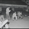 Melvin Van Peebles, Gilbert Moses [center] and ensemble in rehearsal for the stage production Ain't Supposed to Die a Natural Death