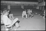 Melvin Van Peebles, Gilbert Moses [center] and ensemble in rehearsal for the stage production Ain't Supposed to Die a Natural Death