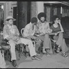 Sati Jamal, Garrett Morris, Dick Anthony Williams and Gloria Edwards in rehearsal for the stage production Ain't Supposed to Die a Natural Death