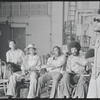 Gilbert Moses [right] and ensemble in rehearsal for the stage production Ain't Supposed to Die a Natural Death