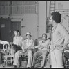 Gilbert Moses [right] and ensemble in rehearsal for the stage production Ain't Supposed to Die a Natural Death