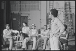 Gilbert Moses [right] and ensemble in rehearsal for the stage production Ain't Supposed to Die a Natural Death