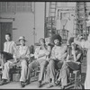 Gilbert Moses [right] and ensemble in rehearsal for the stage production Ain't Supposed to Die a Natural Death