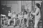Gilbert Moses [right] and ensemble in rehearsal for the stage production Ain't Supposed to Die a Natural Death