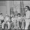 Gilbert Moses [right] and ensemble in rehearsal for the stage production Ain't Supposed to Die a Natural Death