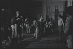 Gilbert Moses [right] and ensemble in rehearsal for the stage production Ain't Supposed to Die a Natural Death