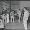 Gilbert Moses [right] and ensemble in rehearsal for the stage production Ain't Supposed to Die a Natural Death