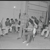 Bill Duke, Madge Wells [center] and ensemble in rehearsal for the stage production Ain't Supposed to Die a Natural Death