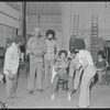 Garrett Morris, Bill Duke, Dick Anthony Williams [center] and ensemble  in rehearsal for the stage production Ain't Supposed to Die a Natural Death