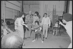 Madge Wells, Garrett Morris, Bill Duke, Dick Anthony Williams, Lauren Jones, Ralph Wilcox [center], Gilbert Moses [right] and ensemble in rehearsal for the stage production Ain't Supposed to Die a Natural Death