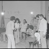 Gilbert Moses, Madge Wells, Garrett Morris, Bill Duke, Lauren Jones, Dick Anthony Williams, Ralph Wilcox [center] and ensemble in rehearsal for the stage production Ain't Supposed to Die a Natural Death