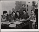 Members of the Bois d'Arc Cooperative looking over their accounts. Osage Farms, Missouri