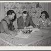 Fred Wilfang and his wife discuss their farm problems with the FSA (Farm Security Administration) supervisor. Black Hawk County, Iowa