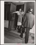 Wife of a rehabilitation client greets a physician who cooperates with the FSA (Farm Security Administration) medical health program. Saint Charles County, Missouri