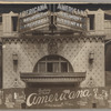 Promotional billboard outside of Belmont Theatre for the stage production Americana