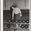 Girl in bowling alley. Clinton, Indiana