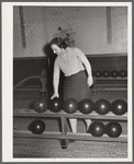 Girl in bowling alley. Clinton, Indiana