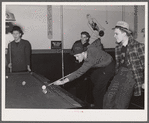 High school students playing pool. Clinton, Indiana