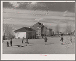 Grade school pupils in playground of experimental school for education of students. University of Wyoming at Laramie