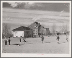 Grade school pupils in playground of experimental school for education of students. University of Wyoming at Laramie.