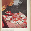 Two-Timing, Marguerita Mergentime's tablecloth, and a white tôle centerpiece….