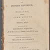 The trial of Stephen Devereux for perjury before Lord Kenyon and a special jury, by whom he was honourably acquitted, at Guildhall, London, 20th of Feb. 1793