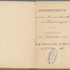 Meldungsbuch, Universität zu Wien 1884-1888