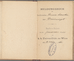 Meldungsbuch, Universität zu Wien 1884-1888